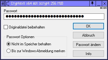 Cryptext x64 Hauptfenster v0.11y_dev28